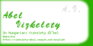 abel vizkelety business card